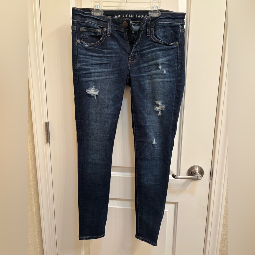 American Eagle dark denim super stretch jeans